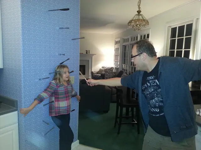 Individual brandishes a knife menacingly toward passing bypassers