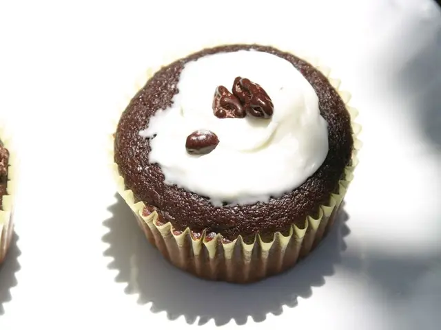 This picture shows couple of muffins and we see a white color background.